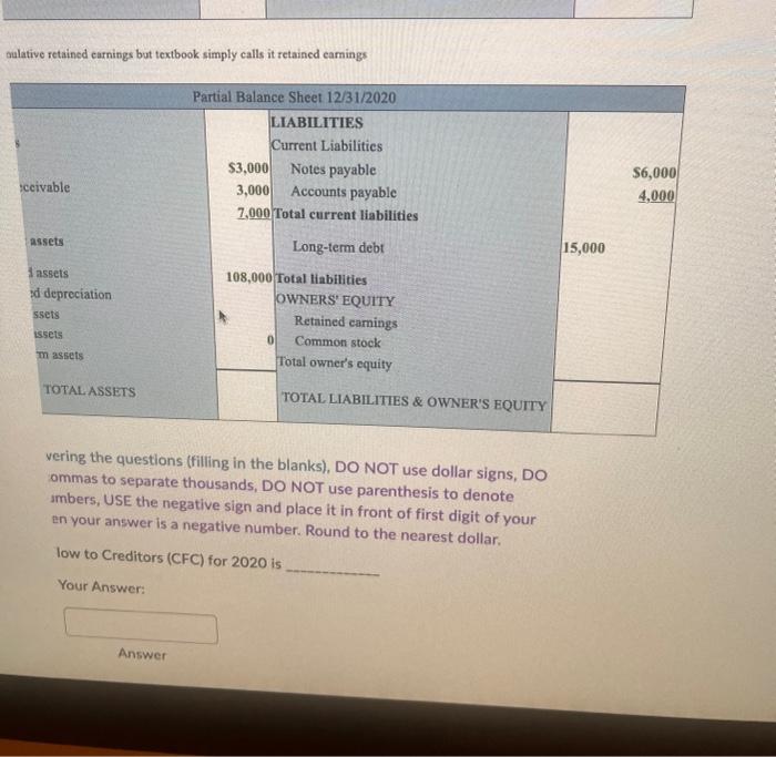 eamings When answering the questions (filling in the blanks), DO NOT use