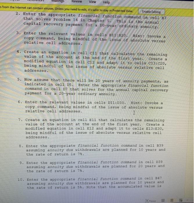 provides funds. 10 20 6 Projected annual rate of return 10.00% 10,00%