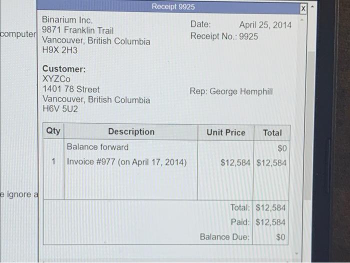 IX er Southco 1207 Sesame Street Vancouver, British Columbia WIE 126 Date: