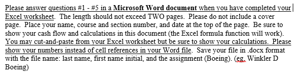 when you have completed your Excel worksheet. The length should not exceed