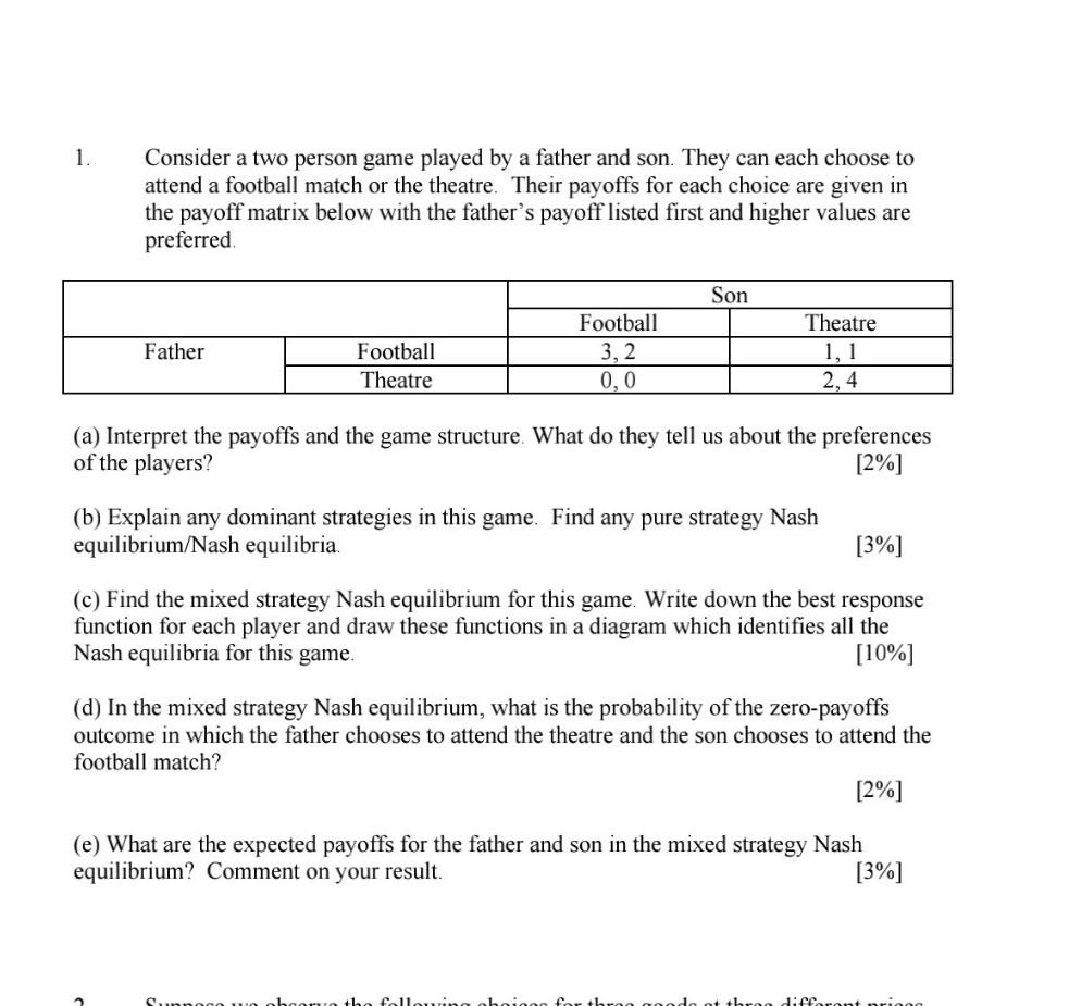  please do it correctly will upvote 1. Consider a two person