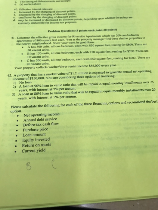  d. (a) and (e) above 40. Effective interest rates are b.