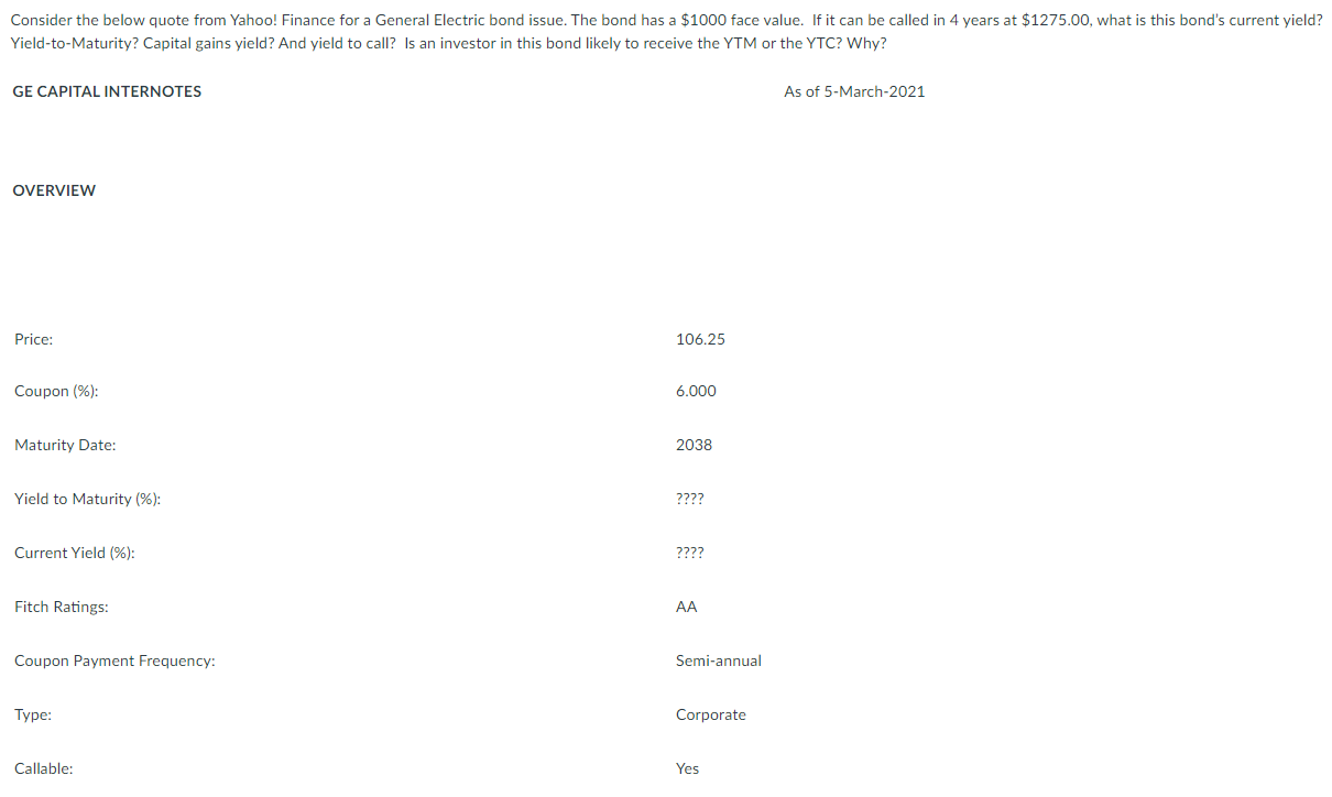 Please answer for the ??? (please show work, thank you!) Consider the