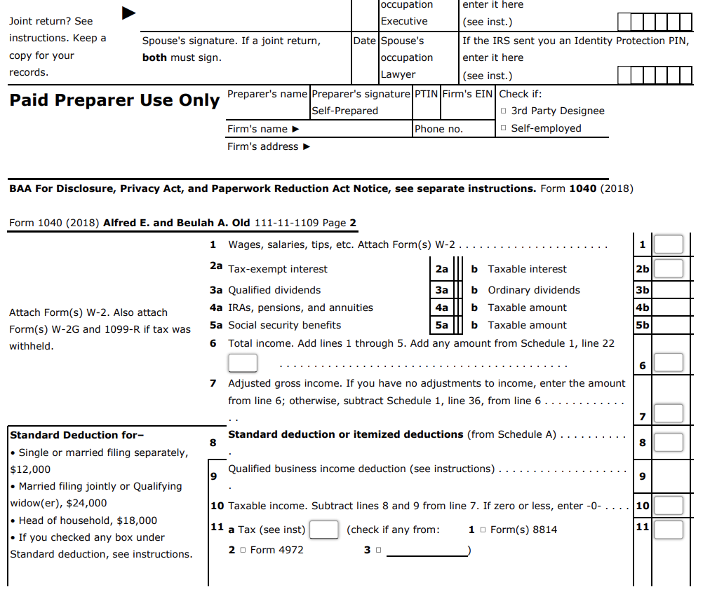 7, 2016. Alfred and Beulah will file a joint return for 2018.