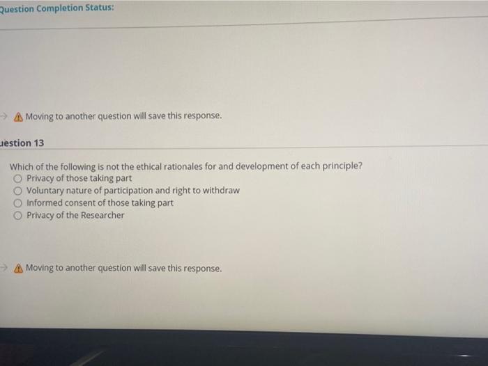  Question Completion Status: > A Moving to another question will save