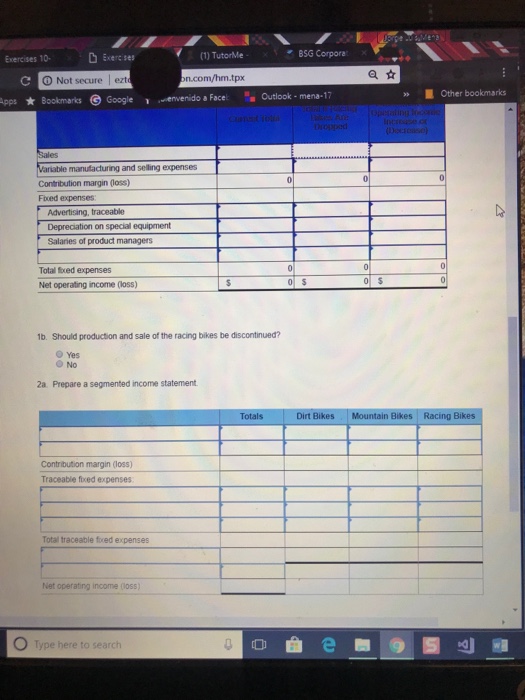 Company manufactures three types of bicyclesa dirt bike, a mountain bike, and