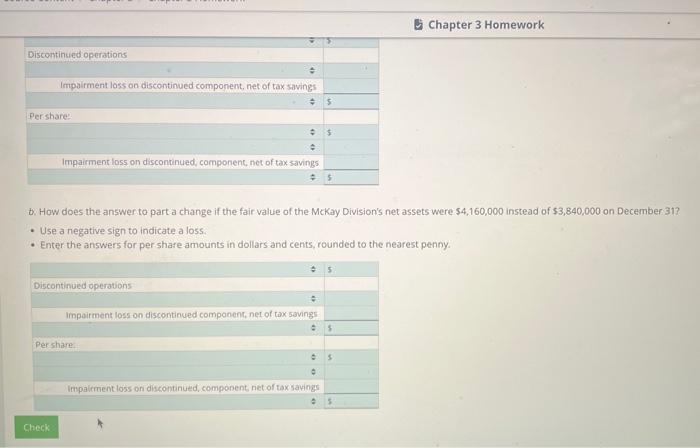 a change if the fair value of the McKay Division's net assets