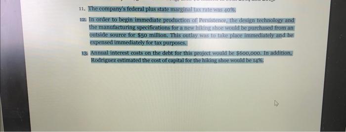 hiking shoe being considered. The hiking shoe would be named Persistence. The