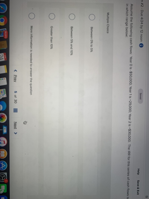  m#2 - Due 4/24 by 12 noon Help Save & Exit