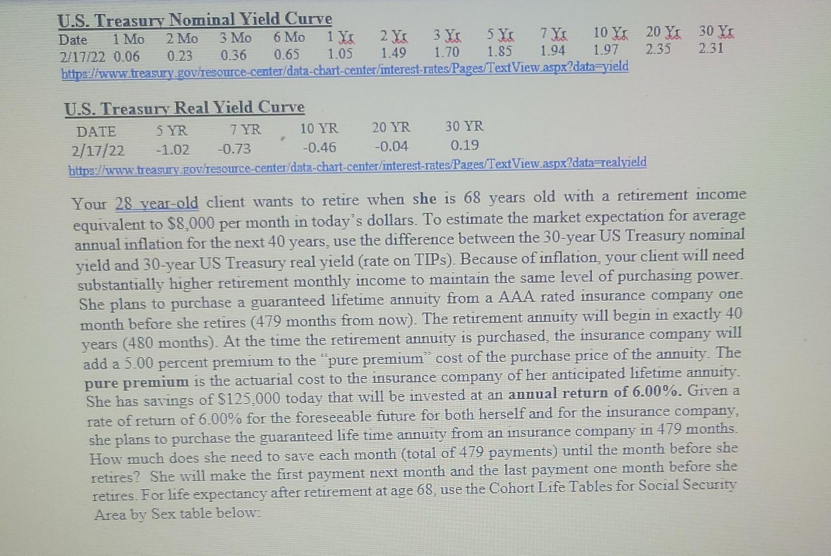  U.S. Treasury Nominal Yield Curve Date 1 Mo 2 3 Mo