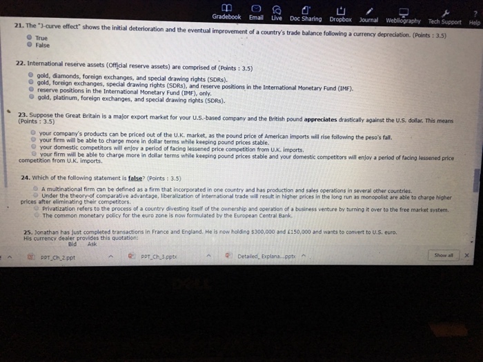  Please answer 21, 22, 23, & 24. Gradebook Email ve Doc