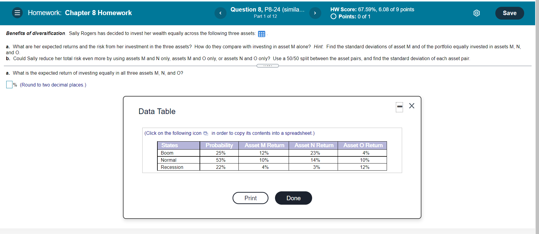 = Homework: Chapter 8 Homework Question 8, P8-24 (simila... Part 1