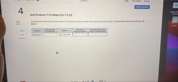  Help Save & Ex Check my work 4. Pastai ir Unlock