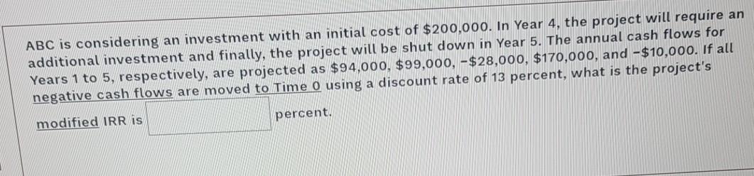 problems with the use of the IRR in projects that are mutually
