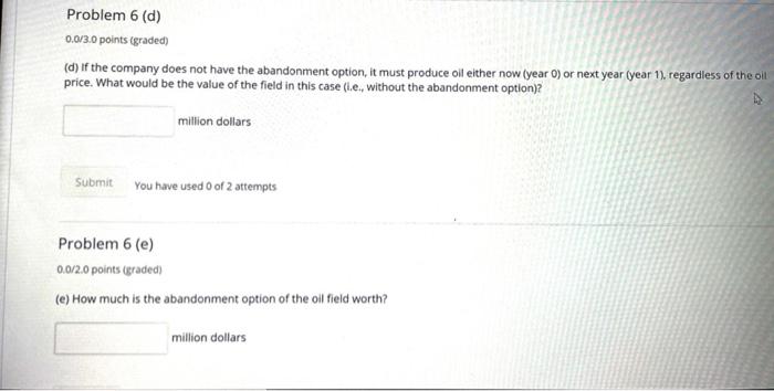 production cost is $50.00 per barrel. The oil price is $40.00 per