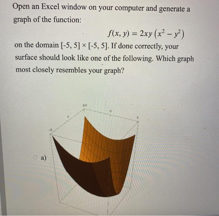  Open an Excel window on your computer and generate a graph