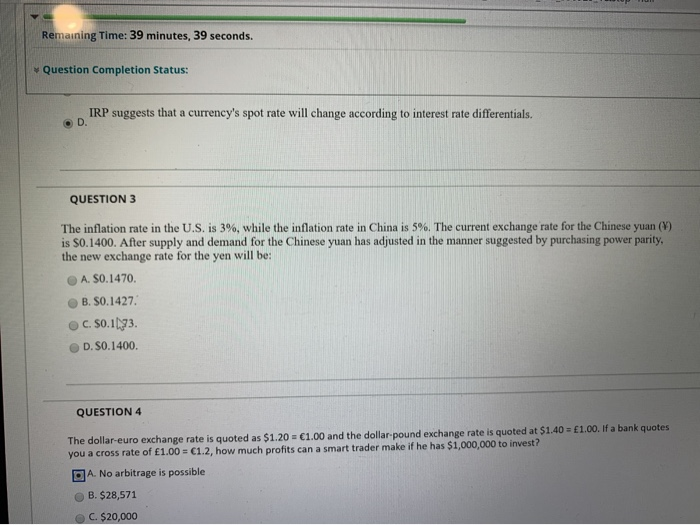 question 3 please Remaining Time: 39 minutes, 39 seconds. Question Completion Status: