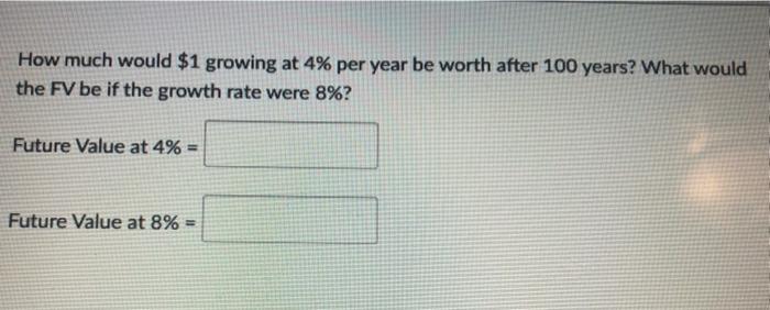  How much would $1 growing at 4% per year be worth