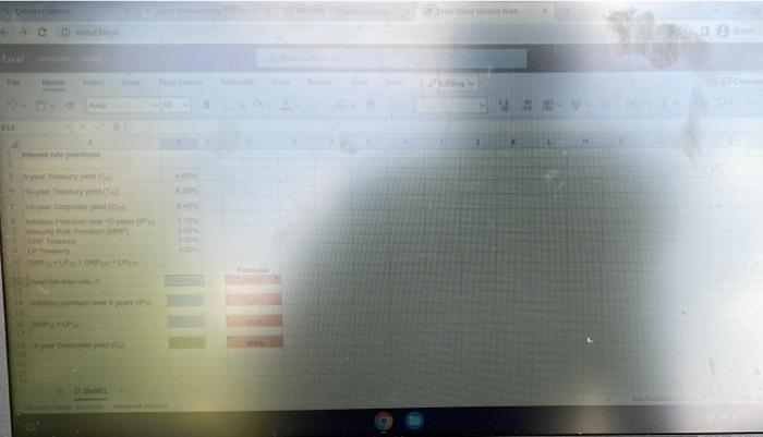  1 Video Excel Online Structured Activity: Interest rate premiums A 5-year
