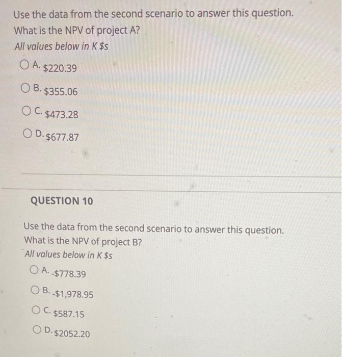 for a company. The company has a WACC of 10.9% Year 0
