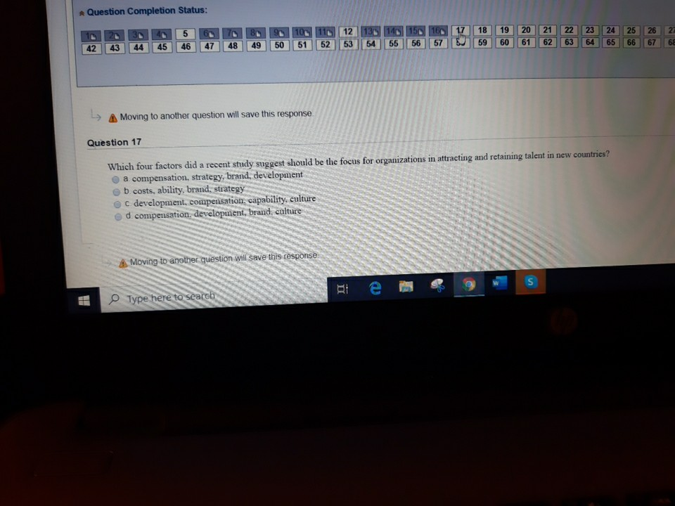  Question Completion Status: 1 42 2 43 3 44 4 45