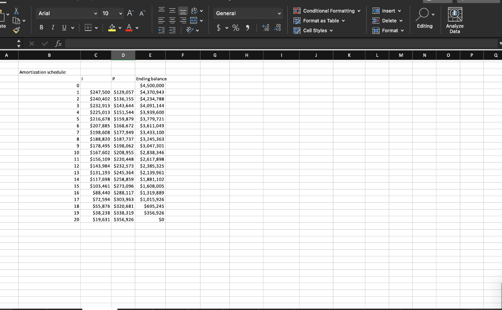 the Excel spreadsheet. Calculate the maximum price that an investor with the