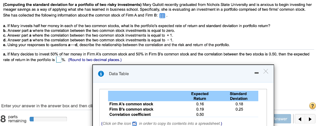  THANK YOU SO MUCH!!!!!! (Computing the standard deviation for a portfolio
