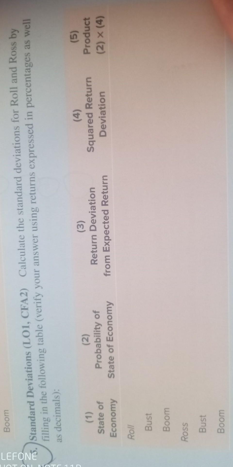 the expected return for Dingaling Telephone: State of Probability of Security Return