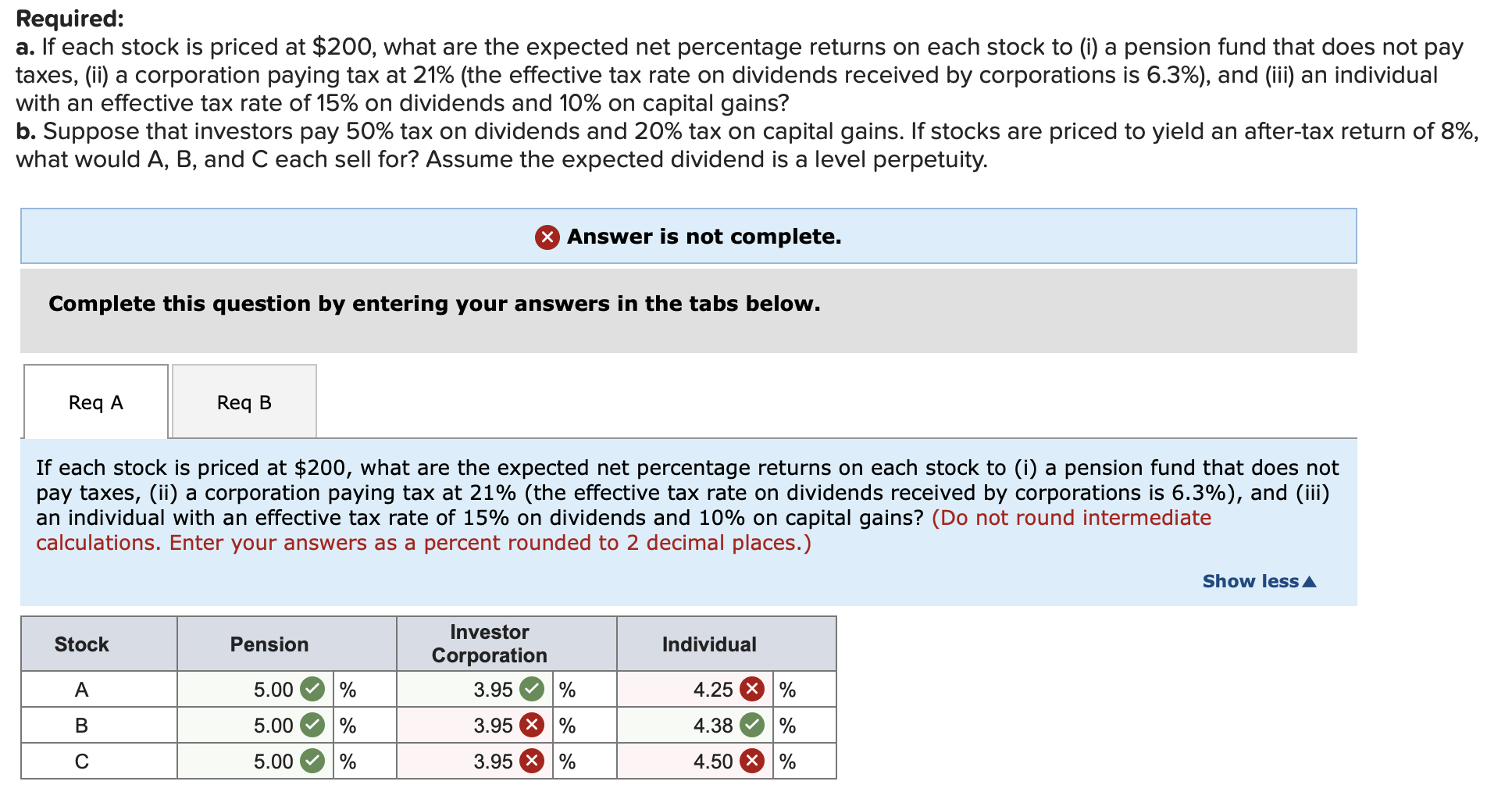 and capital gains in the following way: Stock Expected Dividend Expected Capital