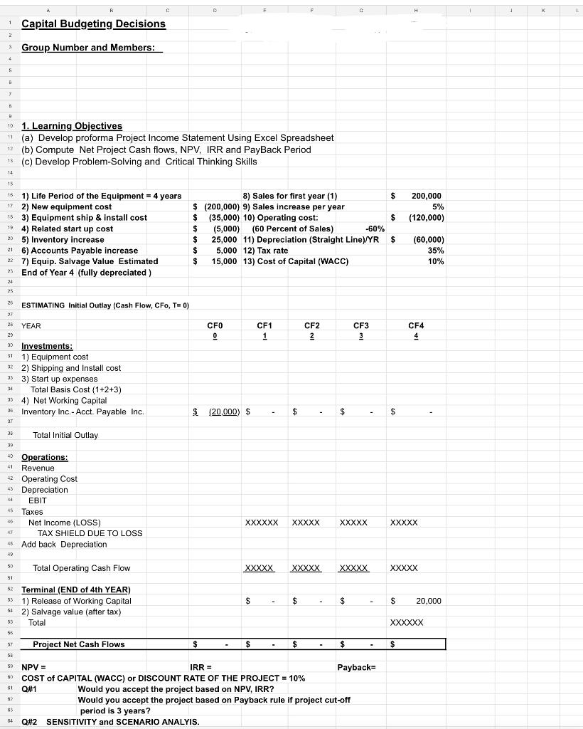  D F H 1 K ! Capital Budgeting Decisions 2 Group
