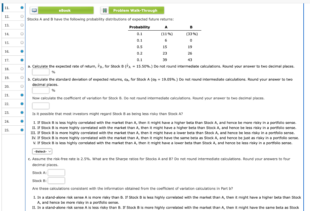 following distribution: Demand for the Probability of this Rate of Return if
