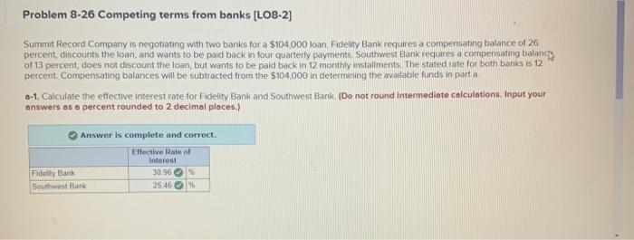  i need the correct answer fot question b please Problem 8-26