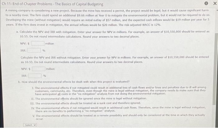  - Ch 11- End-of-Chapter Problems - The Basics of Capital Budgeting