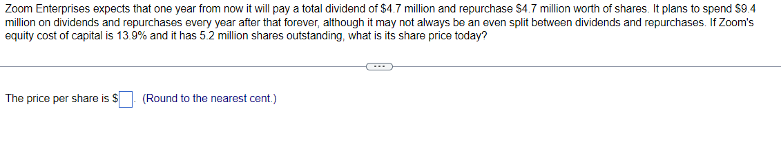 Zoom Enterprises expects that one year from now it will pay