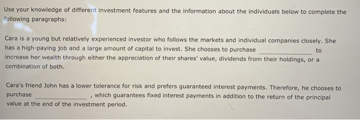 the first blank is (bonds or common stock) the second blank is