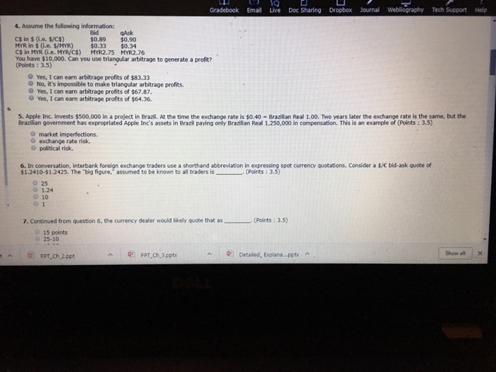  Please answer 4, 5, & 6. Gradebook Ema Live Doc Sharing