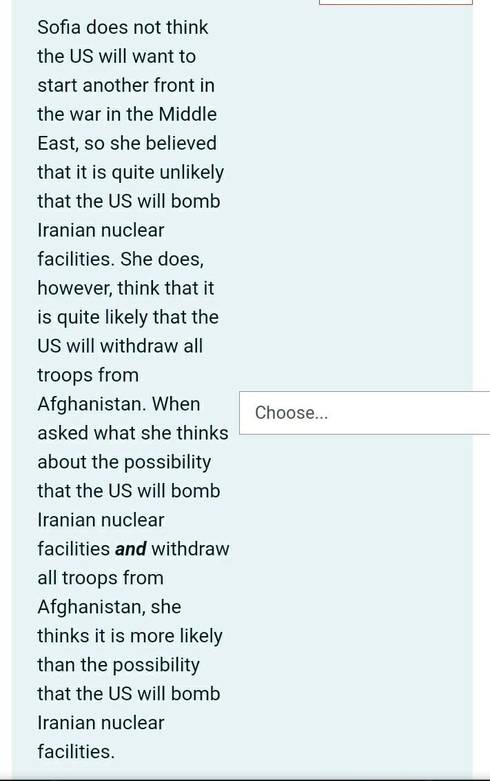 of the scenarios below with the appropriate term: Duaa has been working