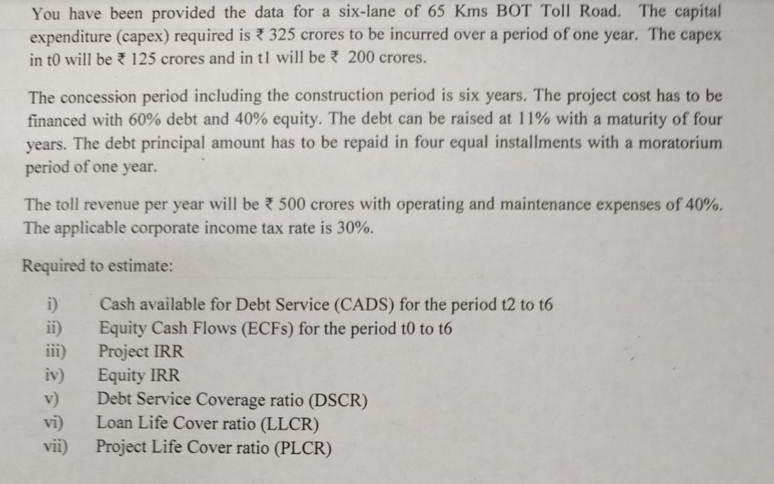 Complete this in Excel You have been provided the data for a
