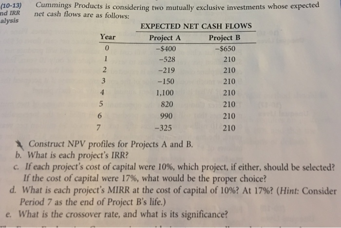  part d. need MIRR solved with equation formula (no excel or