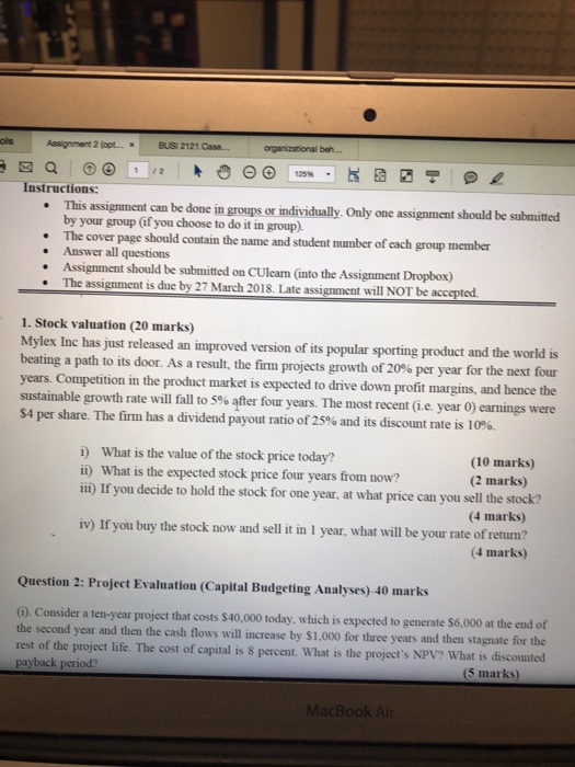  Please answer number 1, no excel allowed, please make sure to
