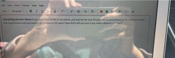 calculator answer help doing that Edit View Insert Format Tools Table 120