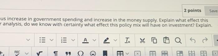 and increase in the money supply Explain when the particular policy mix