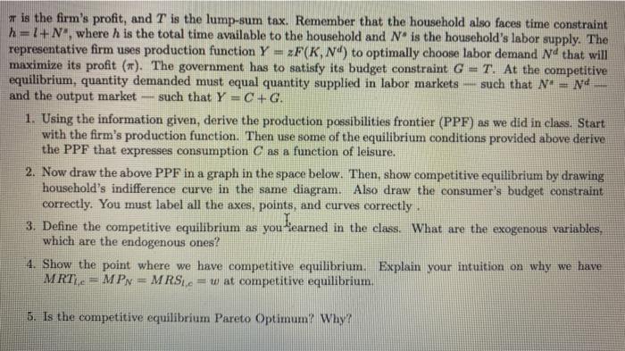 the firm's profit, and T is the lump-sum tax. Remember that the