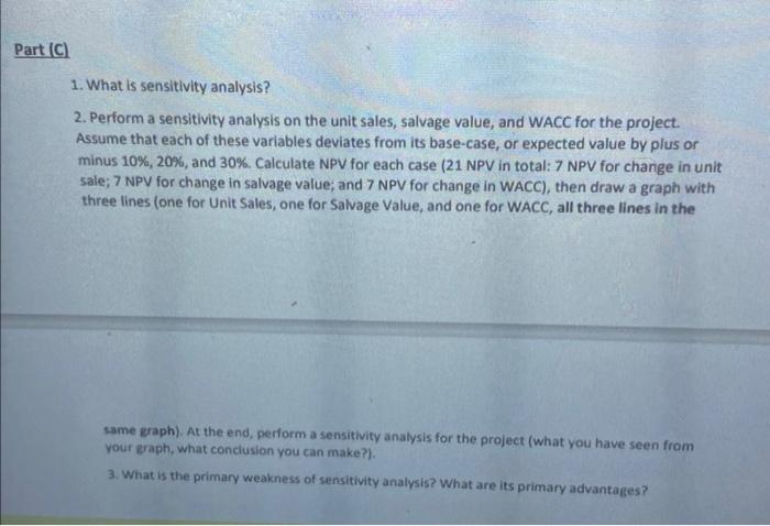  1. What is sensitivity analysis? 2. Perform a sensitivity analysis on