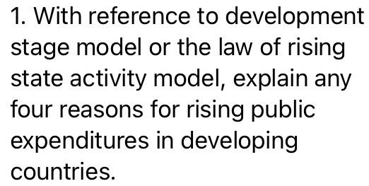  1. With reference to development stage model or the law of