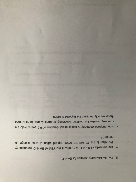 calculations. Suppose today is June 30m, 2015. Consider the following bonds: ID
