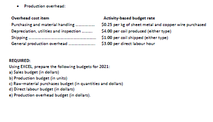 Truecor Electronics produces two types of coils used in generators. In November
