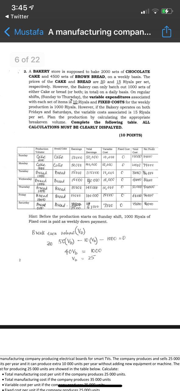  Show solution steps, and write the needed formulas. 3:457 Twitter Mustafa