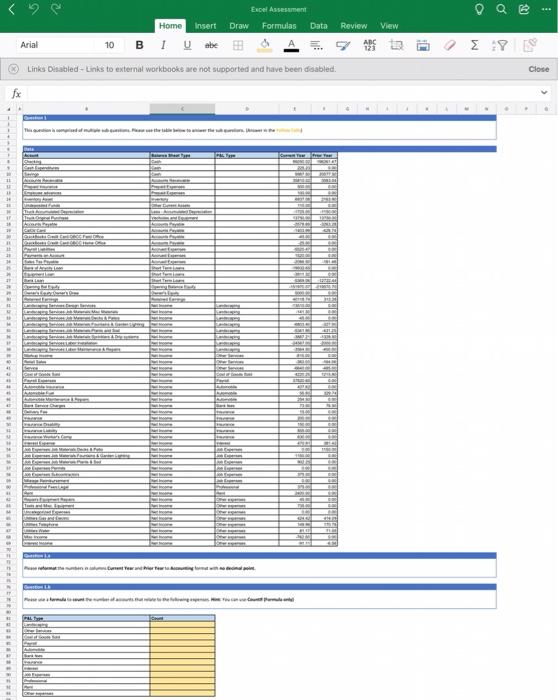  E. Excel Assessment Home Insert Draw Formulas Data Review View Arial