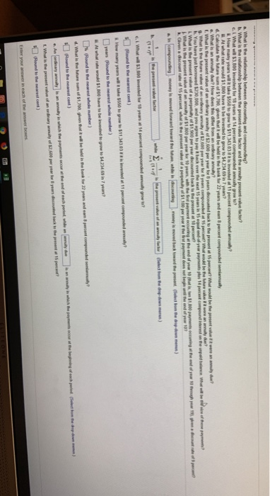  a What is the relationship between dscounting and compounding? b. What